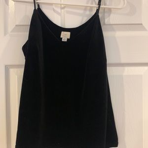 Velvet spaghetti strap tank